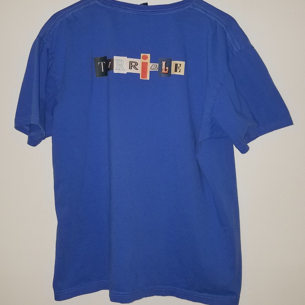 Custom Polo T Shirt "Terrible" Print (Medium)